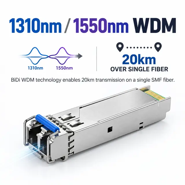 1.25G SFP BiDi Module 20km 1310nm/1550nm Single-Fiber LC — Application view 4
