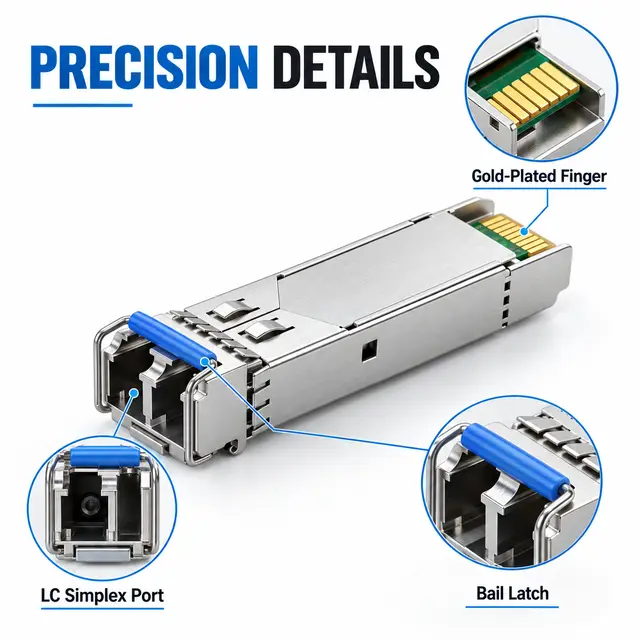 1.25G SFP BiDi Module 20km 1310nm/1550nm Single-Fiber LC technical drawing 3: dimensions, structure and interfaces
