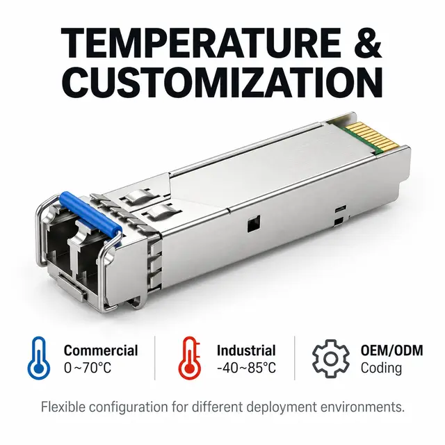 1.25G SFP BiDi Module 20km 1310nm/1550nm Single-Fiber LC technical drawing 4: dimensions, structure and interfaces