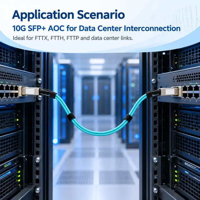 High Speed 10G SFP+ AOC Active Optical Cable — In a host switch 2
