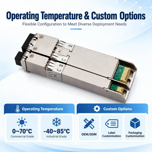 10G SFP+ BiDi BX100 100km - Transceiver for Industrial Networks technical drawing 4: dimensions, structure and interfaces