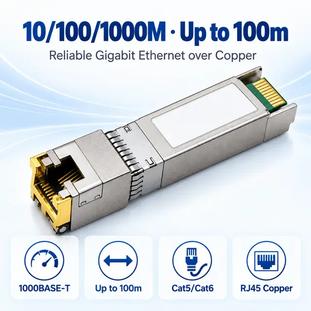 1000BASE-T SFP Copper RJ45 10/100/1000M Gigabit over Cat5 — Application view 4