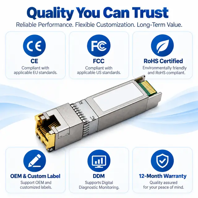1000BASE-T SFP Copper RJ45 10/100/1000M Gigabit over Cat5 technical drawing 4: dimensions, structure and interfaces