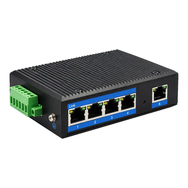 Outdoor Industrial Gigabit Ethernet Switch — 5× RJ45 Port — Ethernet Switch optical module