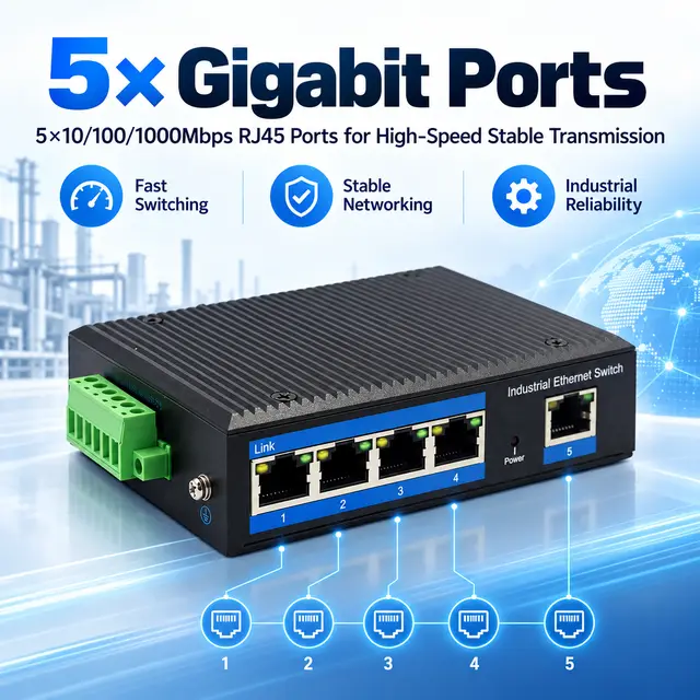 Outdoor Industrial Gigabit Ethernet Switch — 5× RJ45 Port — Application view 3