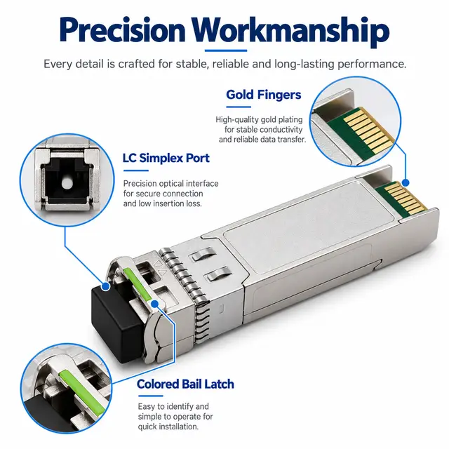 10G SFP+ BiDi BX60 60km 1270/1330nm - Transceiver for Cloud Computing technical drawing 3: dimensions, structure and interfaces