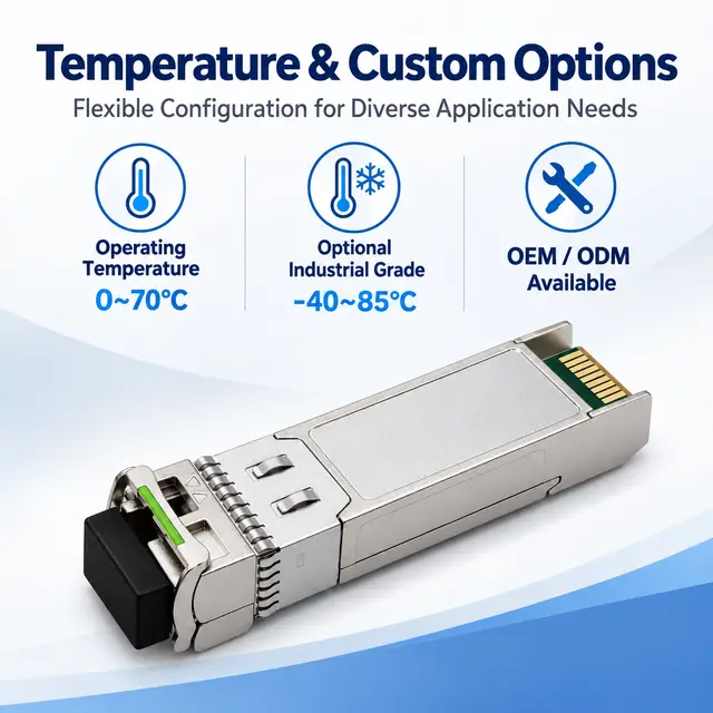 10G SFP+ BiDi BX60 60km 1270/1330nm - Transceiver for Cloud Computing technical drawing 4: dimensions, structure and interfaces