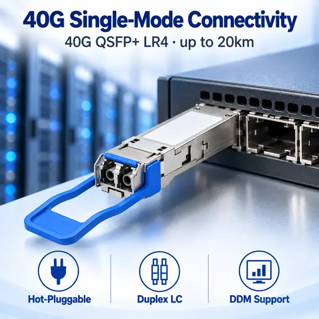 40G QSFP+ LR4 1310nm 10-20km Single-Mode Duplex LC — In a host switch 2