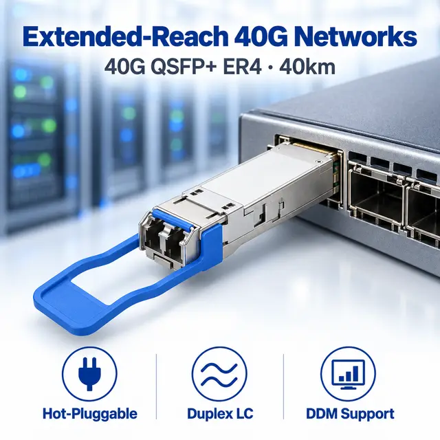40G QSFP+ ER4 1310nm CWDM 40km Single-Mode Duplex LC — In a host switch 2