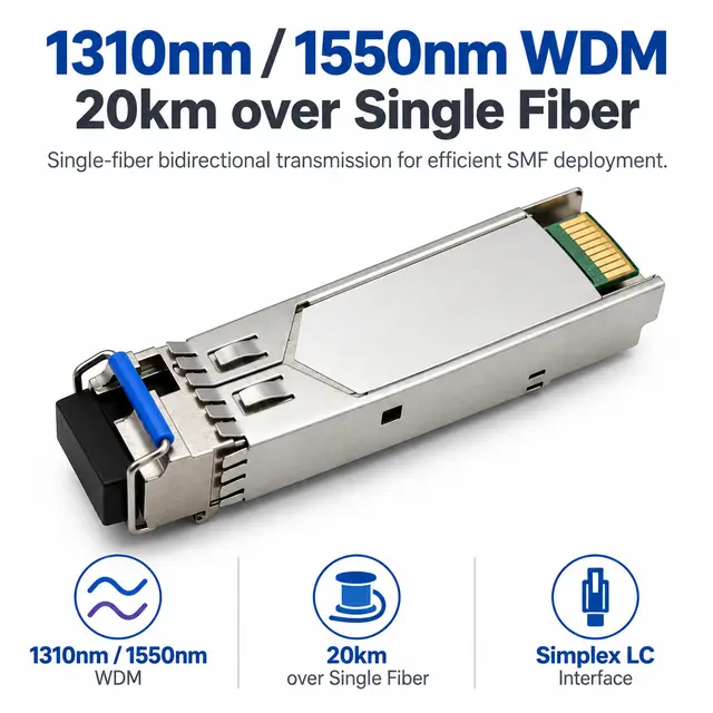 1.25G BiDi Single-Fiber SFP Transceiver 1310nm/1550nm 20km — Application view 4