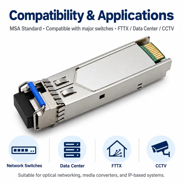 1.25G BiDi Single-Fiber SFP Transceiver 1310nm/1550nm 20km — Application view 6