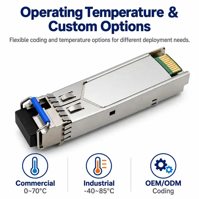 1.25G BiDi Single-Fiber SFP Transceiver 1310nm/1550nm 20km technical drawing 4: dimensions, structure and interfaces