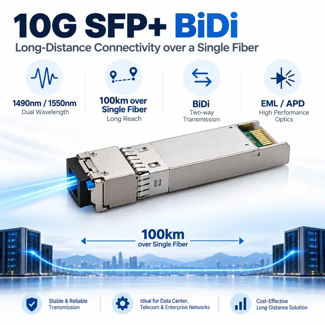 10G SFP+ BiDi BX100 100km 1490/1550nm - Carrier-Grade Transceiver — Application view 4