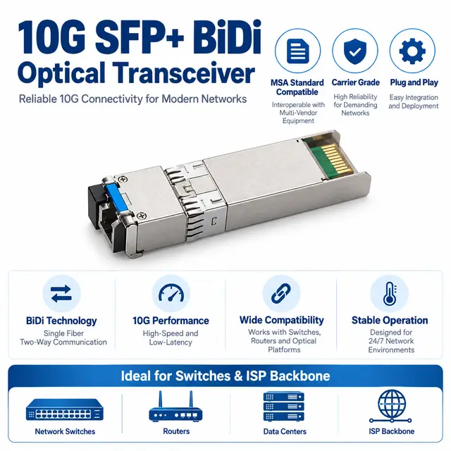 10G SFP+ BiDi BX100 100km 1490/1550nm - Carrier-Grade Transceiver — Application view 6