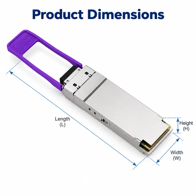 100GBASE-BX10 QSFP28 BiDi 1271/1331nm 10km Simplex LC SMF technical drawing 1: dimensions, structure and interfaces