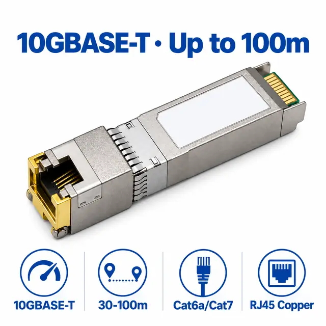 10G SFP+ Copper RJ45 10GBASE-T 30-100m - t7 Transceiver with DDM — Application view 4