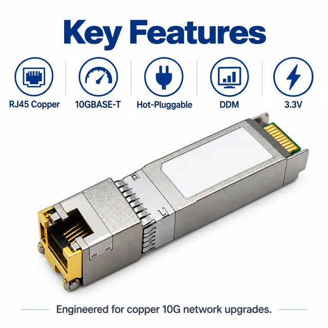 10G SFP+ Copper RJ45 10GBASE-T 30-100m - t7 Transceiver with DDM — Application view 5