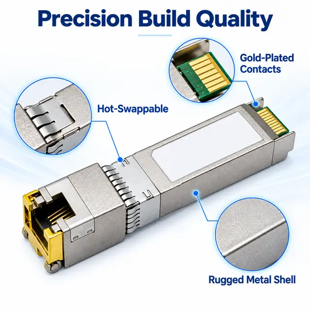 10G SFP+ Copper RJ45 10GBASE-T 30-100m - t7 Transceiver with DDM technical drawing 3: dimensions, structure and interfaces