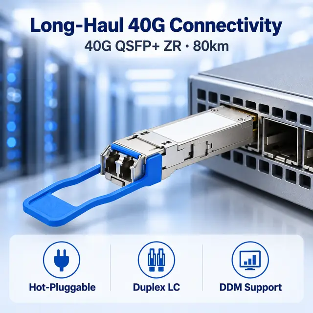 40G QSFP+ ZR 1310nm 80km Single-Mode Duplex LC Long-Haul — In a host switch 2