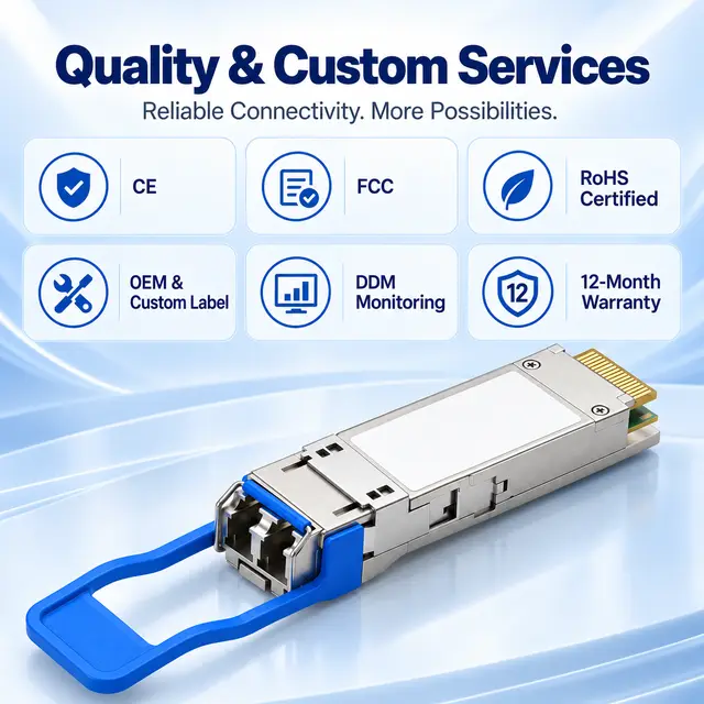 40G QSFP+ ZR 1310nm 80km Single-Mode Duplex LC Long-Haul technical drawing 4: dimensions, structure and interfaces