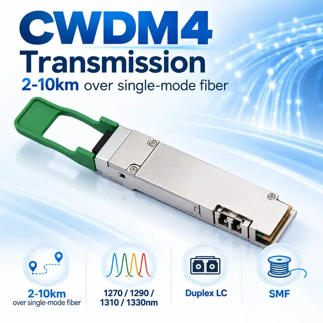 100GBASE-CWDM4 QSFP28 1310nm 2-10km Duplex LC SMF DOM — Application view 4