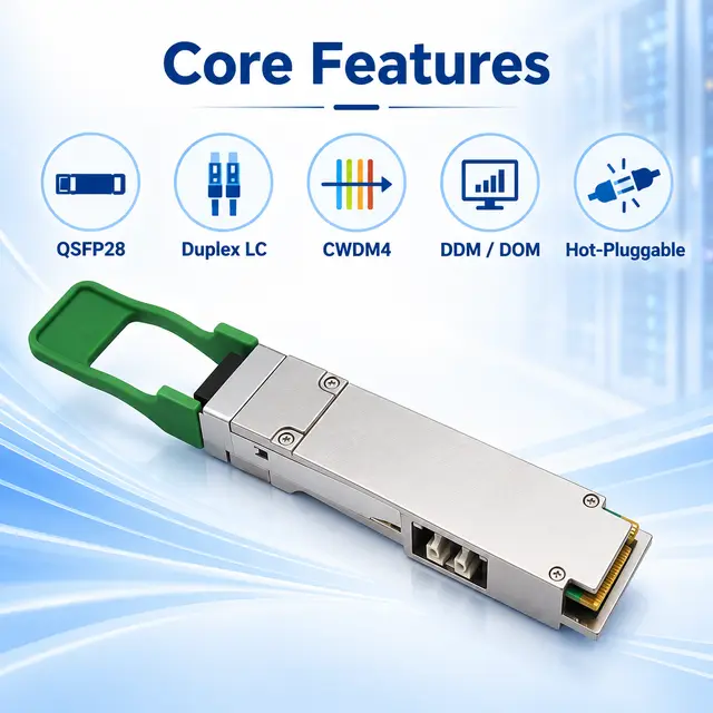 100GBASE-CWDM4 QSFP28 1310nm 2-10km Duplex LC SMF DOM — Application view 5