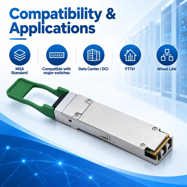 100GBASE-CWDM4 QSFP28 1310nm 2-10km Duplex LC SMF DOM — Application view 6