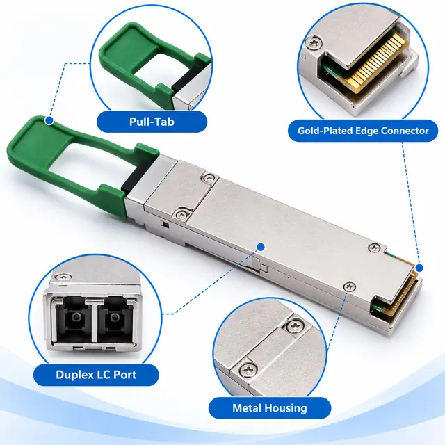 100GBASE-CWDM4 QSFP28 1310nm 2-10km Duplex LC SMF DOM technical drawing 3: dimensions, structure and interfaces
