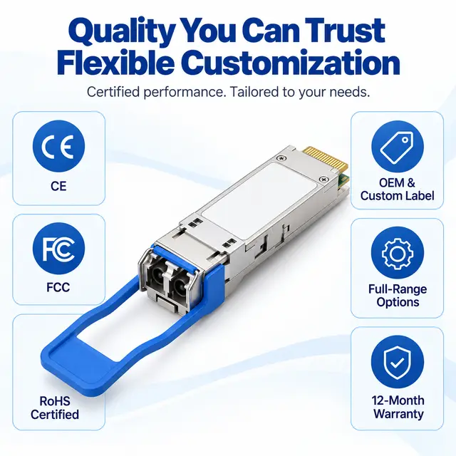 40G QSFP+ Optical Transceivers SR4 / LR4 / PSM4 / ER4 technical drawing 4: dimensions, structure and interfaces