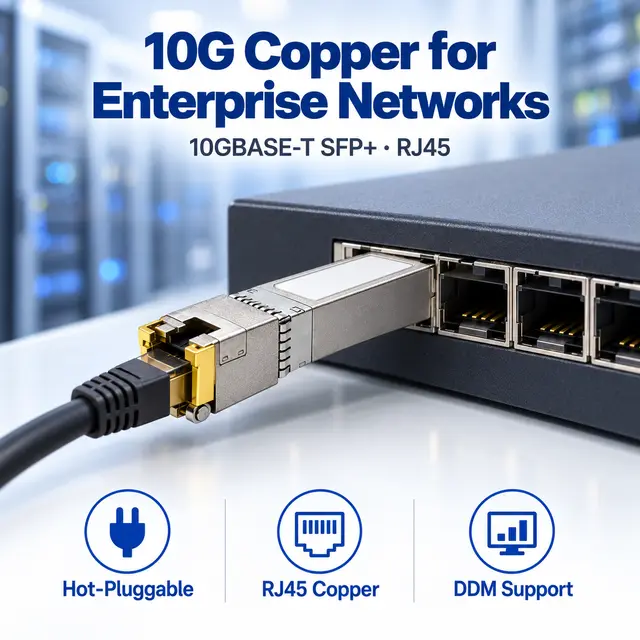 10G SFP+ to RJ45 Copper 10GBASE-T 30m Cat6a/Cat7 — In a host switch 2