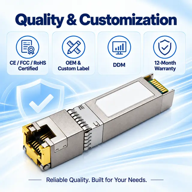 10G SFP+ to RJ45 Copper 10GBASE-T 30m Cat6a/Cat7 technical drawing 4: dimensions, structure and interfaces