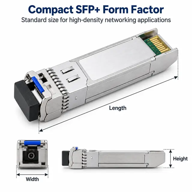 10G SFP+ BiDi BX60 60km 1270/1330nm Simplex LC DDM technical drawing 1: dimensions, structure and interfaces
