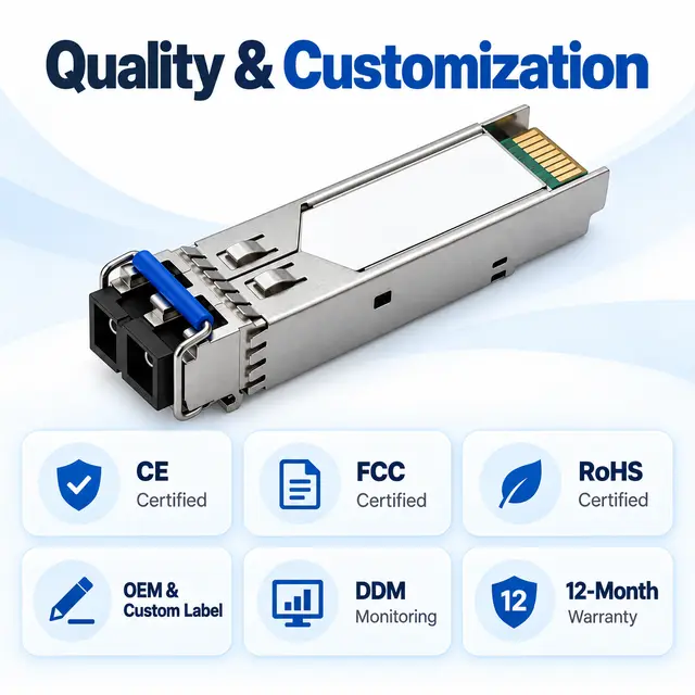 SFP-2.5G-LX20-SM1310 2.5G Single-Mode 1310nm 20km Duplex technical drawing 4: dimensions, structure and interfaces