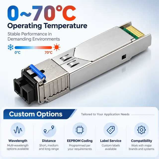 155M SFP Transceiver 1310nm 10km Duplex LC SMF FE-LX technical drawing 4: dimensions, structure and interfaces
