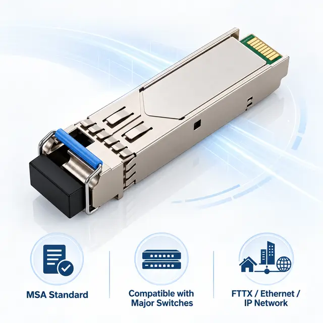 1.25G BiDi SFP 1310nm/1490nm 60km LC DDM Single-Fiber — Application view 6