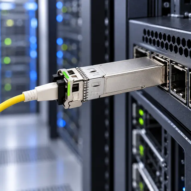 10G SFP+ BiDi BX20 20km - MSA-Compliant Transceiver for Metro — In a host switch 2