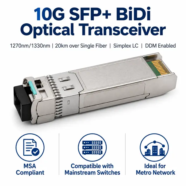 10G SFP+ BiDi BX20 20km - MSA-Compliant Transceiver for Metro — Application view 6