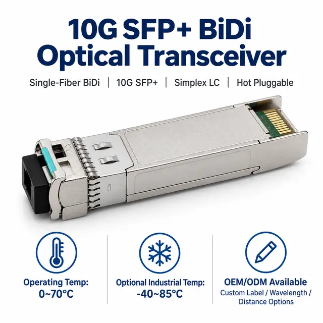 10G SFP+ BiDi BX20 20km - MSA-Compliant Transceiver for Metro technical drawing 4: dimensions, structure and interfaces