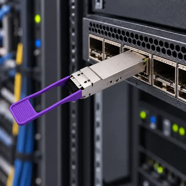 100G BiDi QSFP28 Single-Fiber Transceiver 1270/1330nm LC — In a host switch 2