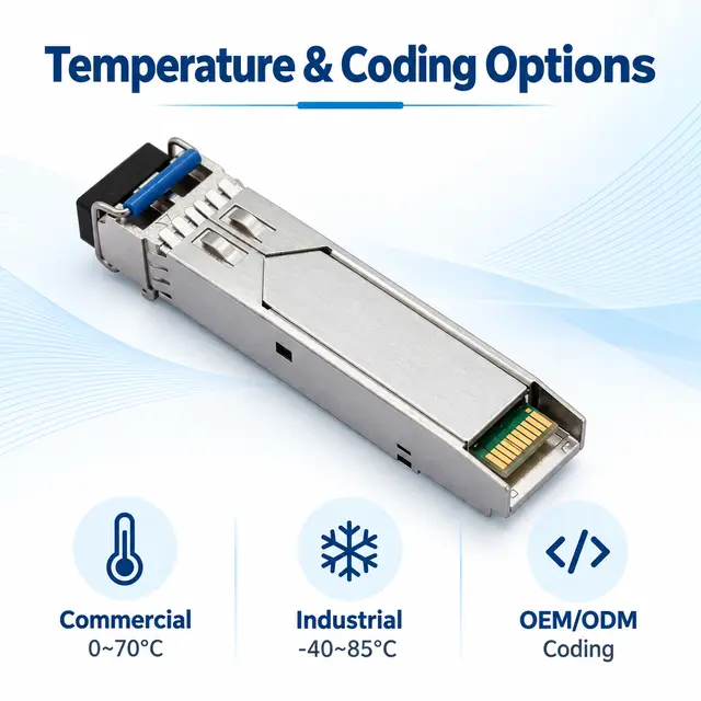 100% Compatible 1.25G SFP Module SM 1310nm 20km Duplex LC technical drawing 4: dimensions, structure and interfaces