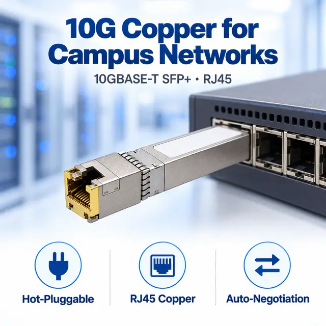 SFP+ 10GBASE-T Copper RJ45 30/80/100m Cat6a — In a host switch 2
