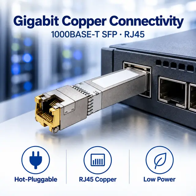 SFP-1G-T 1000BASE-T Gigabit Copper RJ45 Transceiver — In a host switch 2