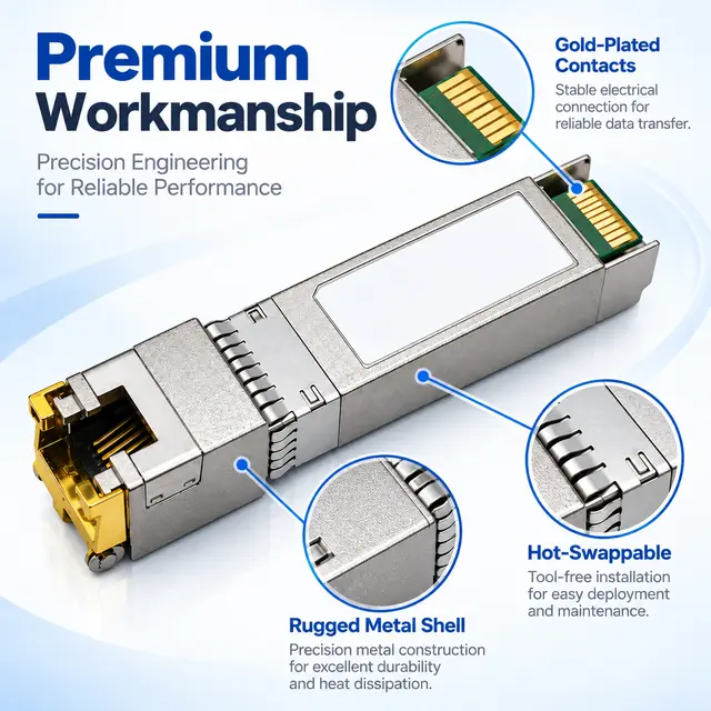 SFP-1G-T 1000BASE-T Gigabit Copper RJ45 Transceiver technical drawing 3: dimensions, structure and interfaces