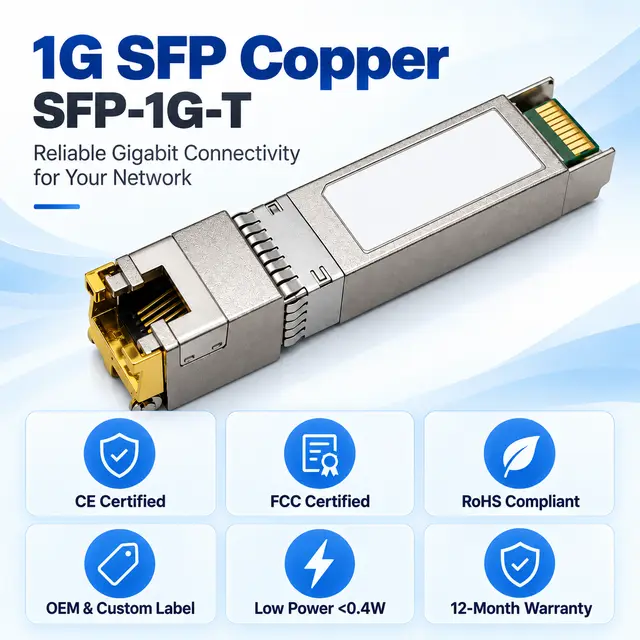 SFP-1G-T 1000BASE-T Gigabit Copper RJ45 Transceiver technical drawing 4: dimensions, structure and interfaces