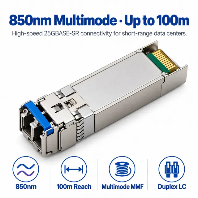 25GBASE-SR SFP28 850nm 100m VCSEL Multimode Duplex LC — Application view 4