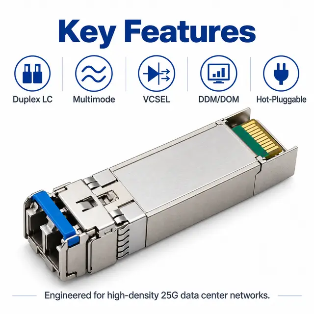 25GBASE-SR SFP28 850nm 100m VCSEL Multimode Duplex LC — Application view 5