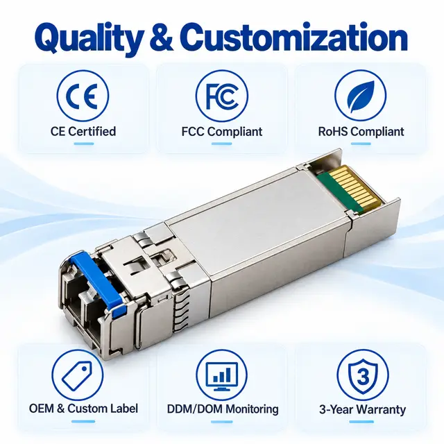 25GBASE-SR SFP28 850nm 100m VCSEL Multimode Duplex LC technical drawing 4: dimensions, structure and interfaces