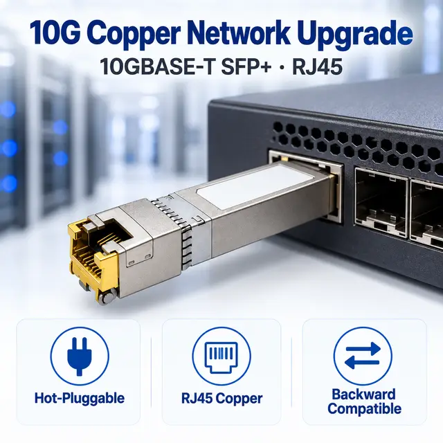 10G SFP+ Copper RJ45 10GBASE-T 100m Cat6a/Cat7 — In a host switch 2