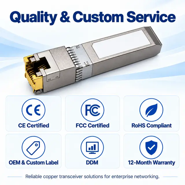 10G SFP+ Copper RJ45 10GBASE-T 100m Cat6a/Cat7 technical drawing 4: dimensions, structure and interfaces