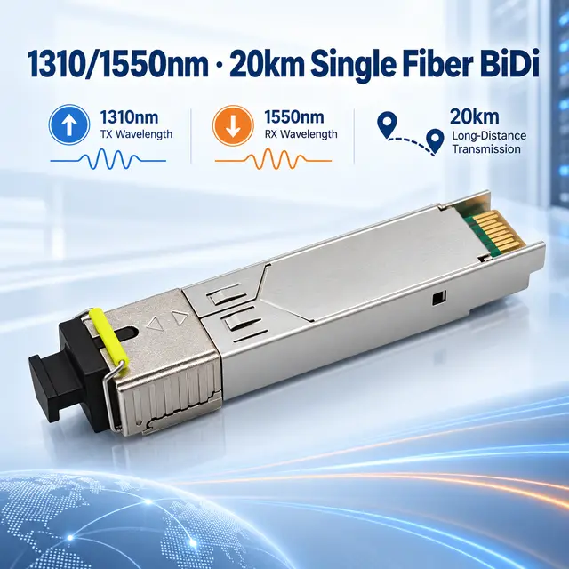 155M SFP BiDi Single-Mode Transceiver 1310/1550nm 20km SC — Application view 4
